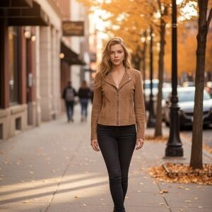 Classiques Entier Tan Suede  Leather‎ Jacket